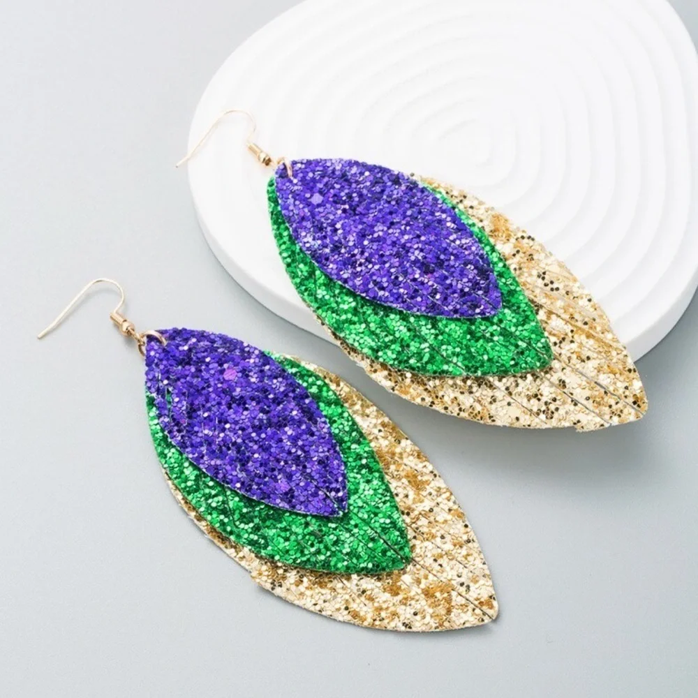 Sparkle and Shine at Mardi Gras: Dangle Glitter Earrings Extravaganza!
